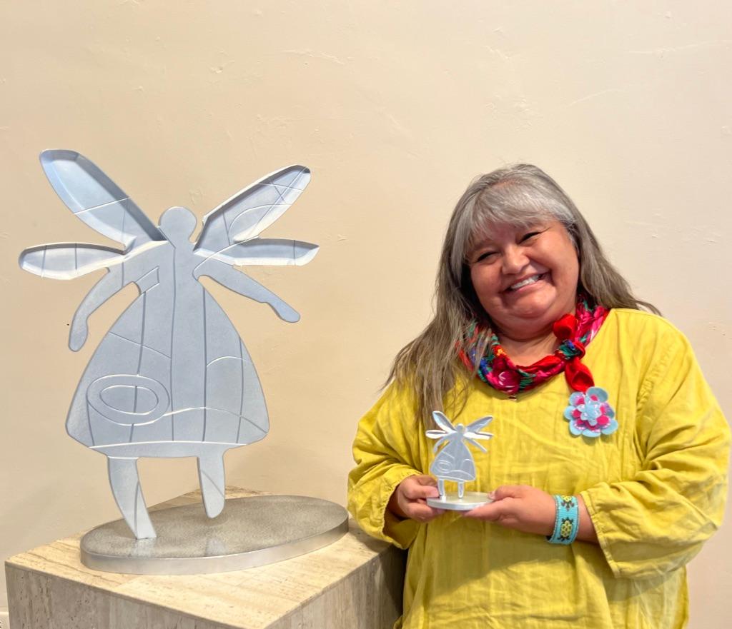 Water Woman Pollinator Series, aluminum sculpture by Melanie A. Yazzie, Navajo For Sale 1
