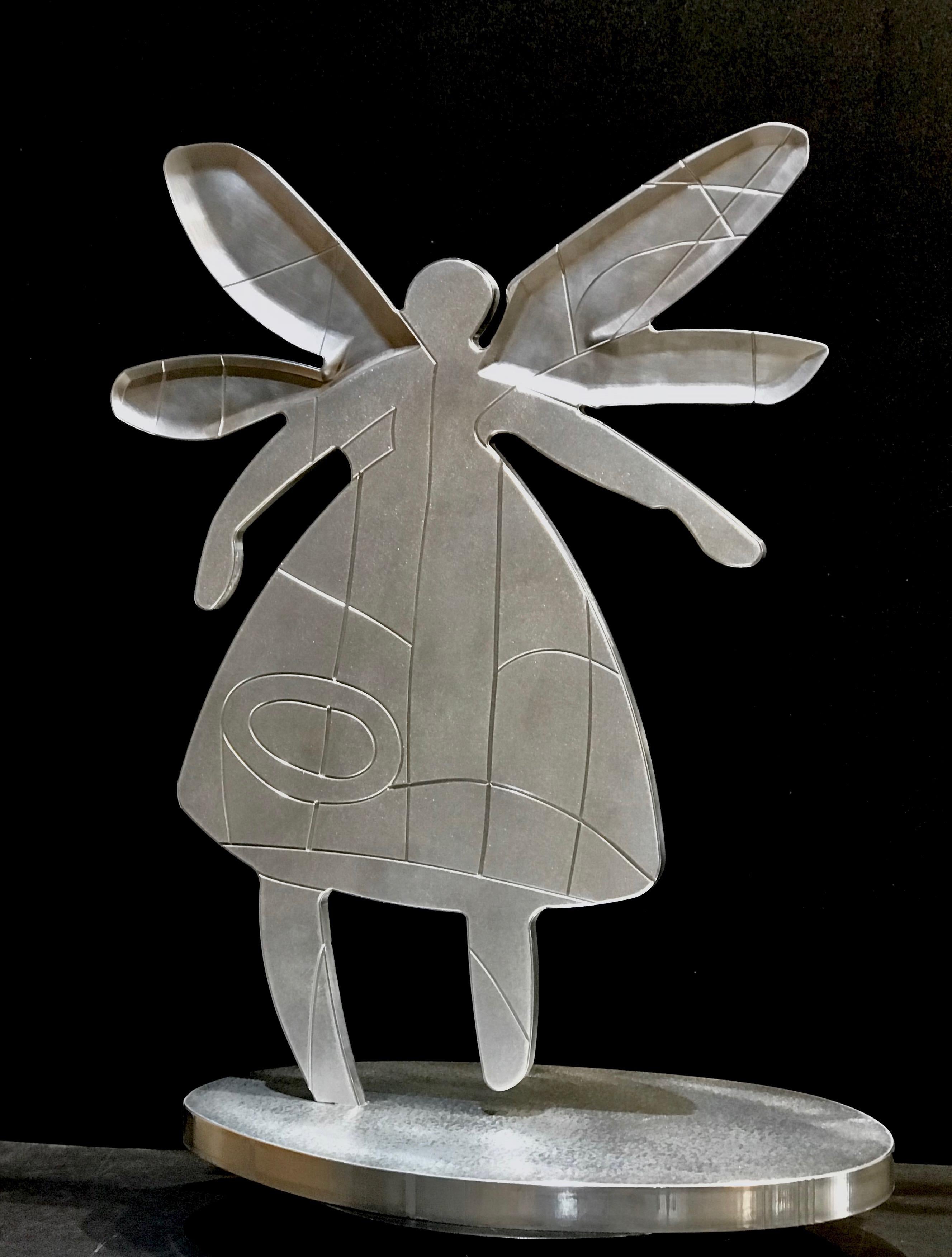 Abstract Sculpture de Melanie Yazzie - Serie Polinizadora Mujer de Agua, escultura de aluminio de Melanie A. Yazzie, Navajo