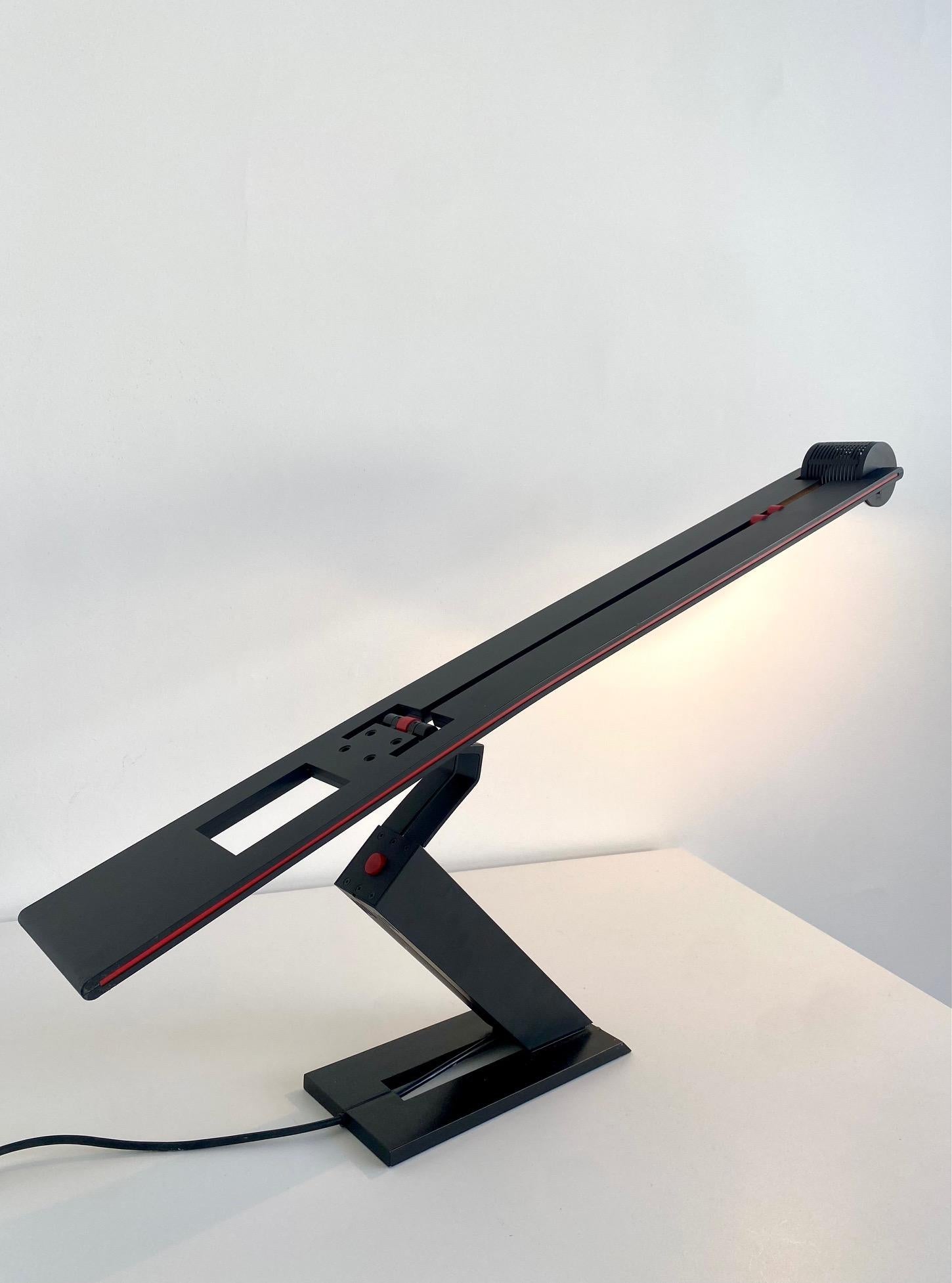 Aluminum Melanos Table Lamp by Mario Botta for Artemide, 1980s For Sale