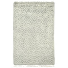 Melany, Bohemian Moroccan Hand-Knotted Area Rug, Smoke