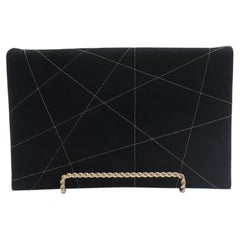 Melbourne Bags Black With White Stripes Clutch