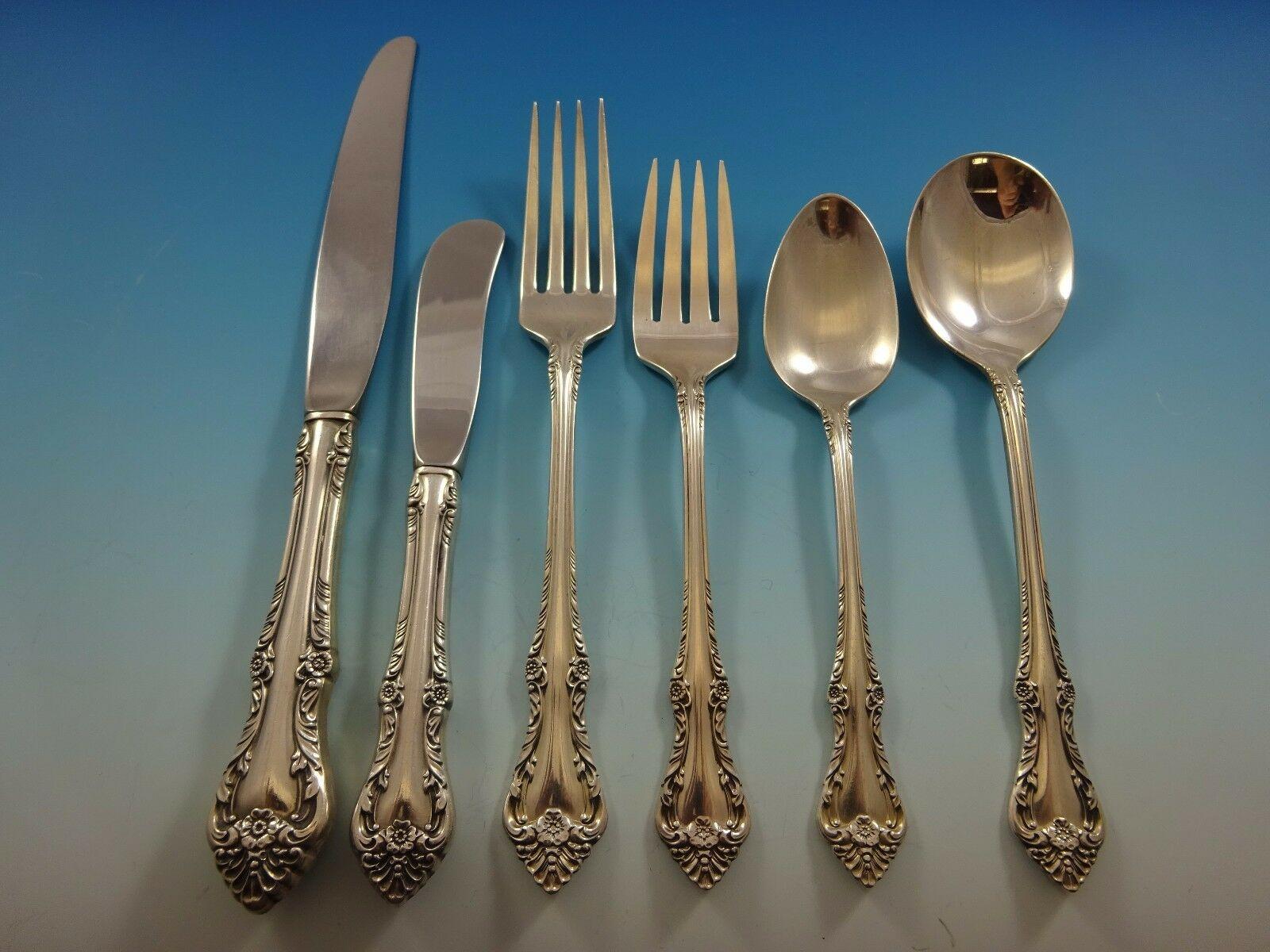 20th Century Melbourne by Oneida Sterling Silver Flatware Service for 12 Set 76 Pieces For Sale