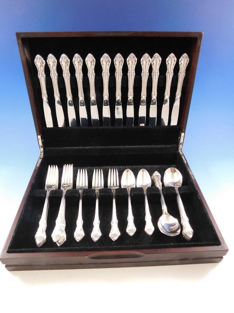 Melbourne by Oneida Sterling Silver Flatware Set for 12 Service 60 Pieces For Sale at 1stDibs