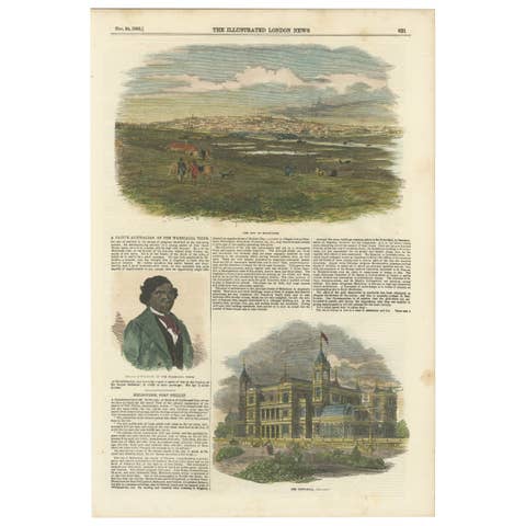 Melbourne in 1855: Cityscape, Indigenous Portrait, and Town Hall View