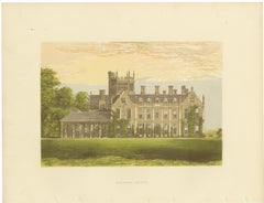 Melbury House, Dorset, Antique Morris Woodblock Print, circa 1870