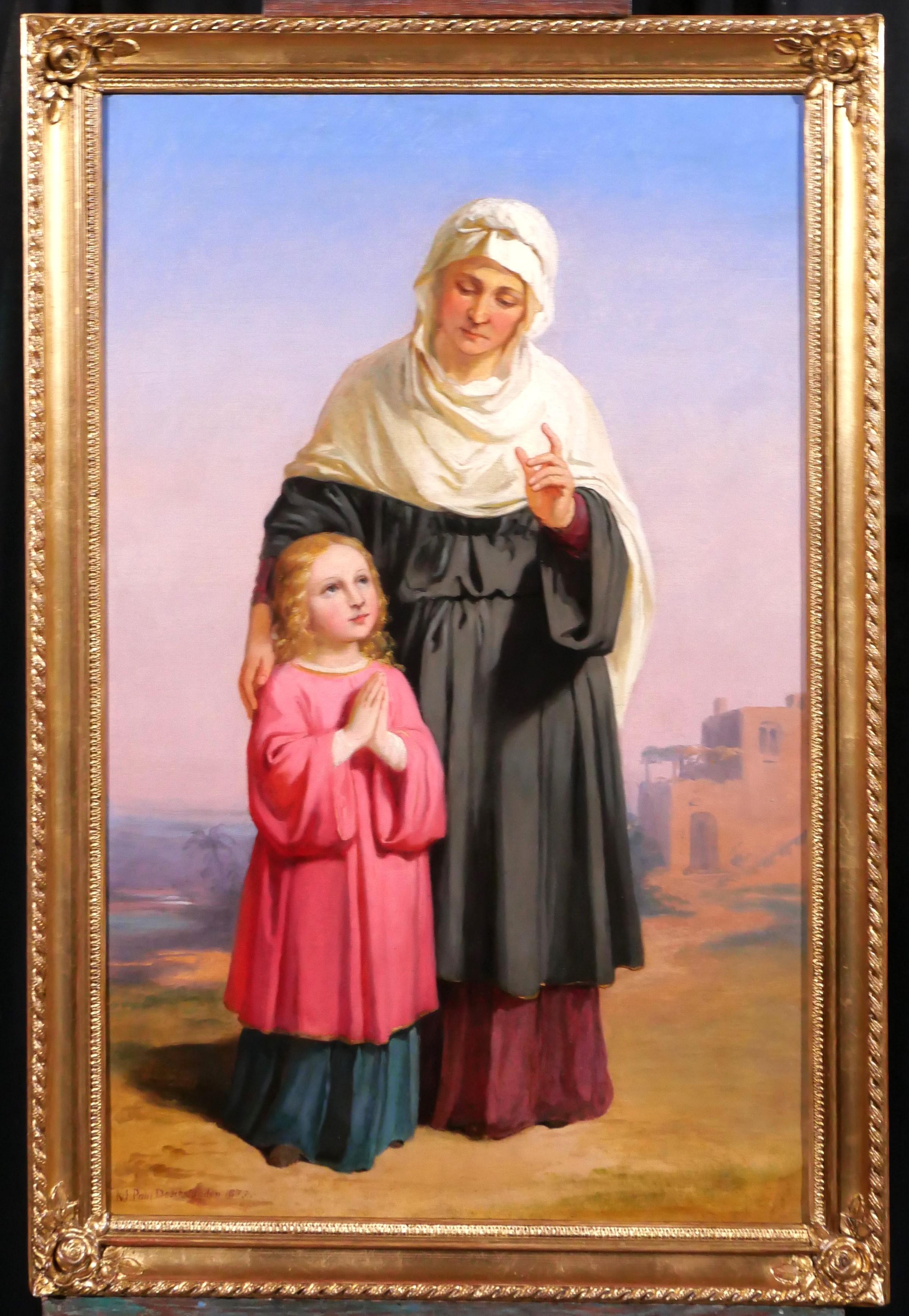 Santa Anna und die Jungfrau Maria – Painting von Melchior Paul von Deschwanden