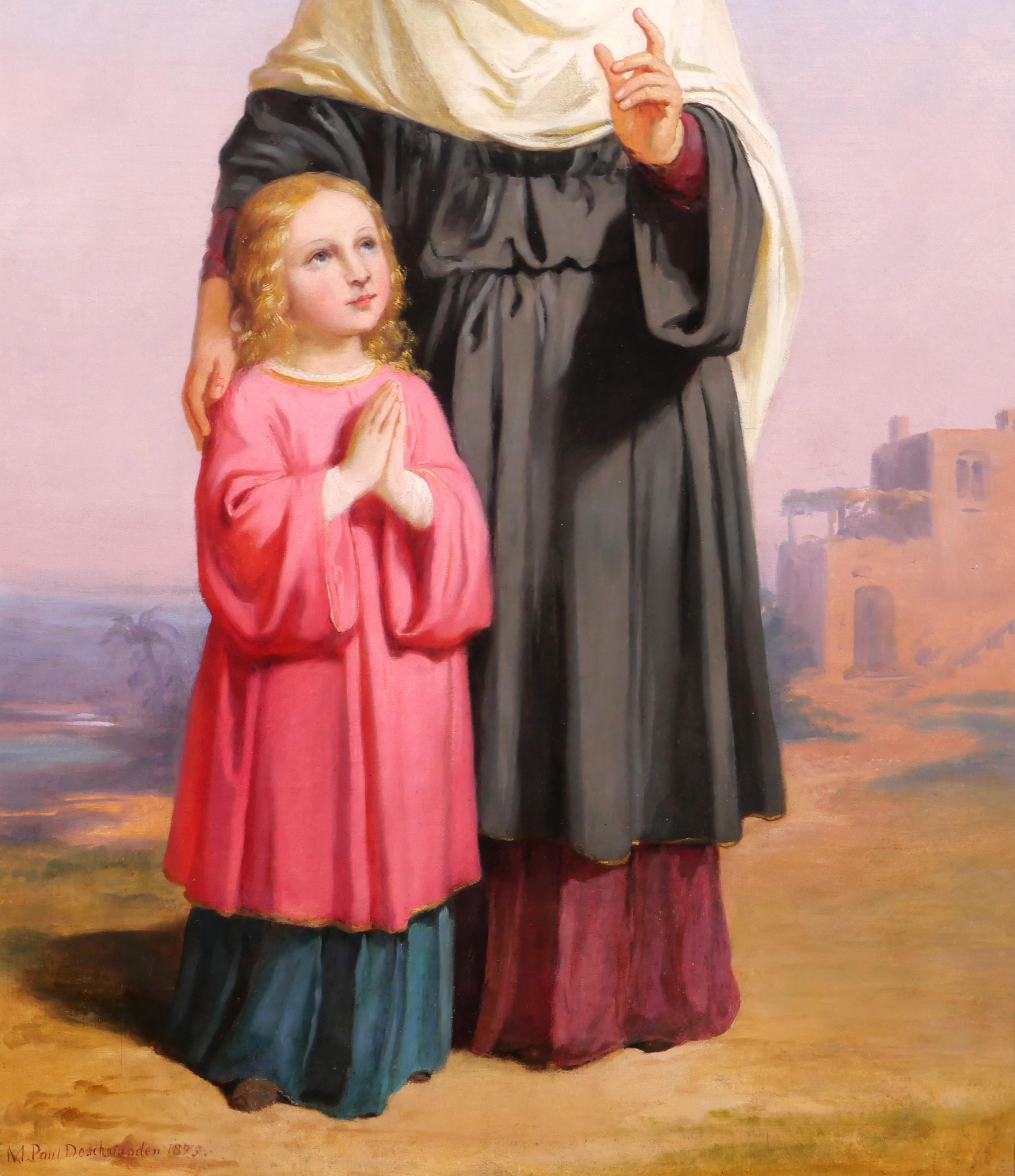 Melchior Paul von Deschwanden
Stans, 1811 - Stans, 1881, Schweizer
Santa Anna und die Jungfrau Maria
Gemälde, Öl auf Leinwand
Signiert und datiert 1873
Gemälde: 54,5 x 87 cm
Schöner Originalrahmen: 65 x 96,5 cm
Sehr guter Zustand, eine kleine