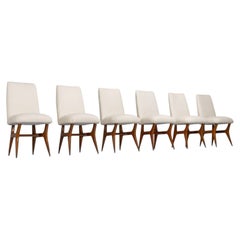 Melchiore Bega dining chairs set of 6 Italy 1950