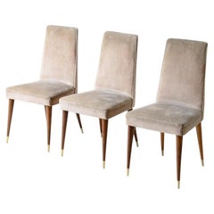 Melchiorre Bega 1950'S et of six elegant wooden chairs