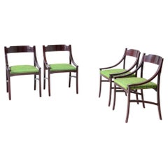 Melchiorre Bega 4 chairs in shaped wood.