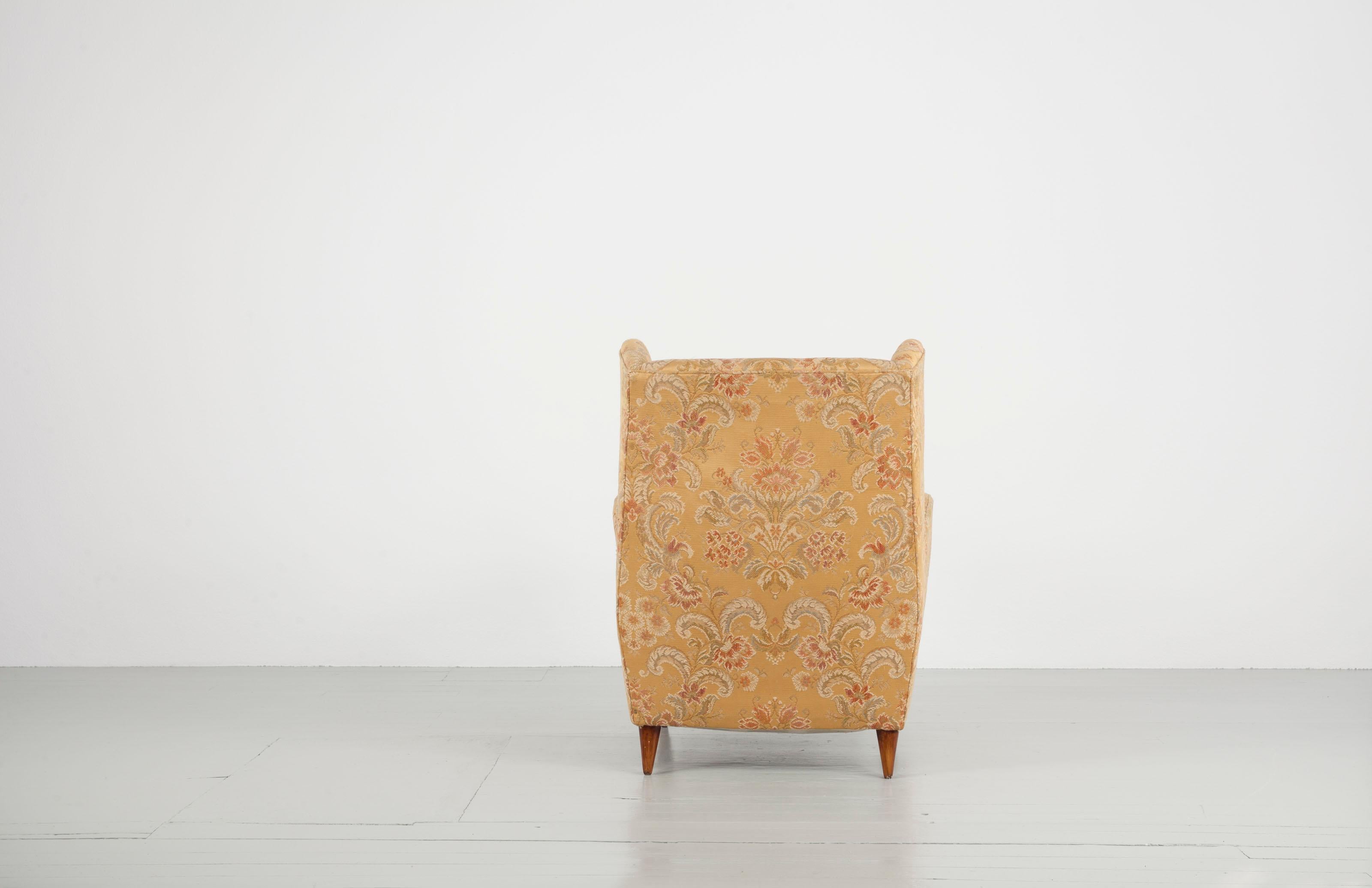 Textile Melchiorre Bega Armchair, Italy 1950s For Sale