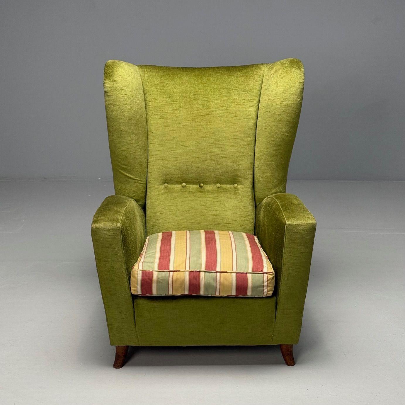 Melchiorre Bega Attr., Italian Mid-Century Modern, Oversized Lounge Chair, 1950s In Good Condition For Sale In Manhasset, NY