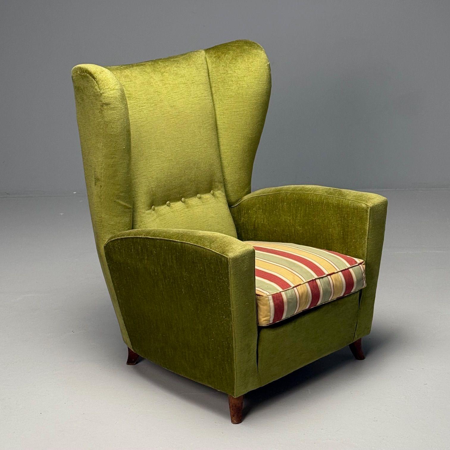 Mid-20th Century Melchiorre Bega Attr., Italian Mid-Century Modern, Oversized Lounge Chair, 1950s For Sale
