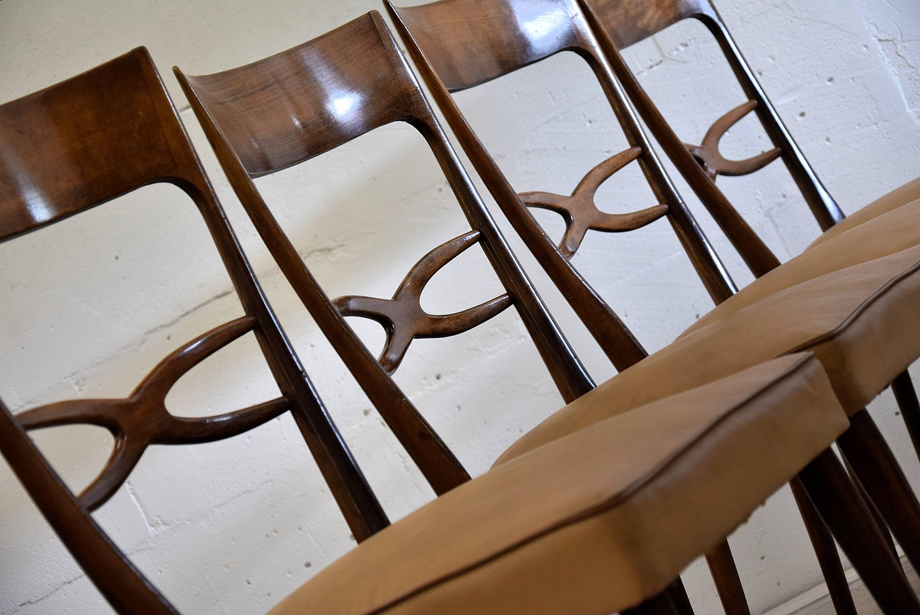 Melchiorre Bega Attributed Dining Chairs In Fair Condition In Weesp, NL