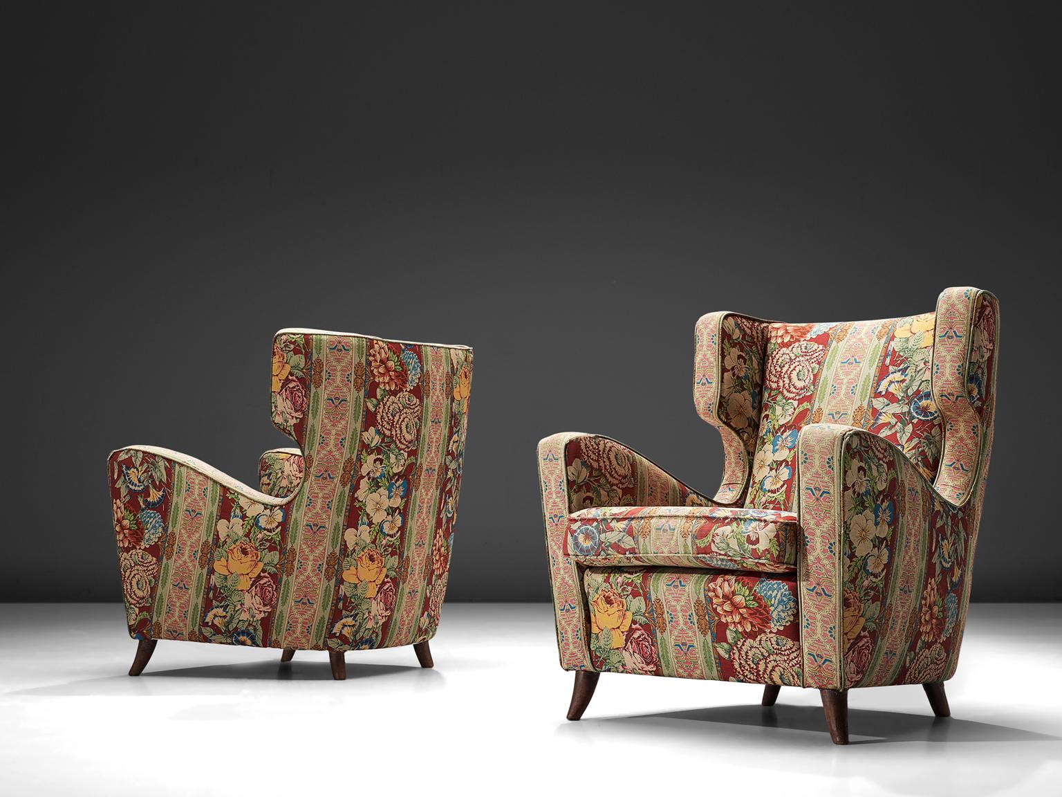 Mid-Century Modern Melchiorre Bega Attributed Pair of Lounge Chairs, 1940s