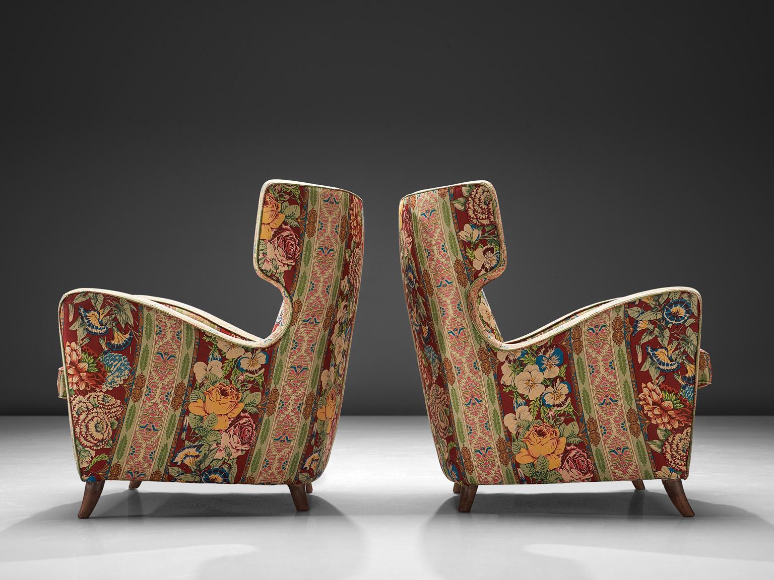 Italian Melchiorre Bega Attributed Pair of Lounge Chairs, 1940s