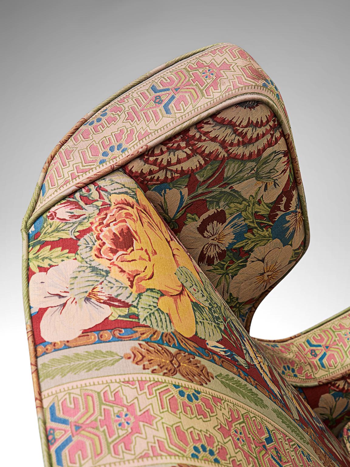 Fabric Melchiorre Bega Attributed Pair of Lounge Chairs, 1940s