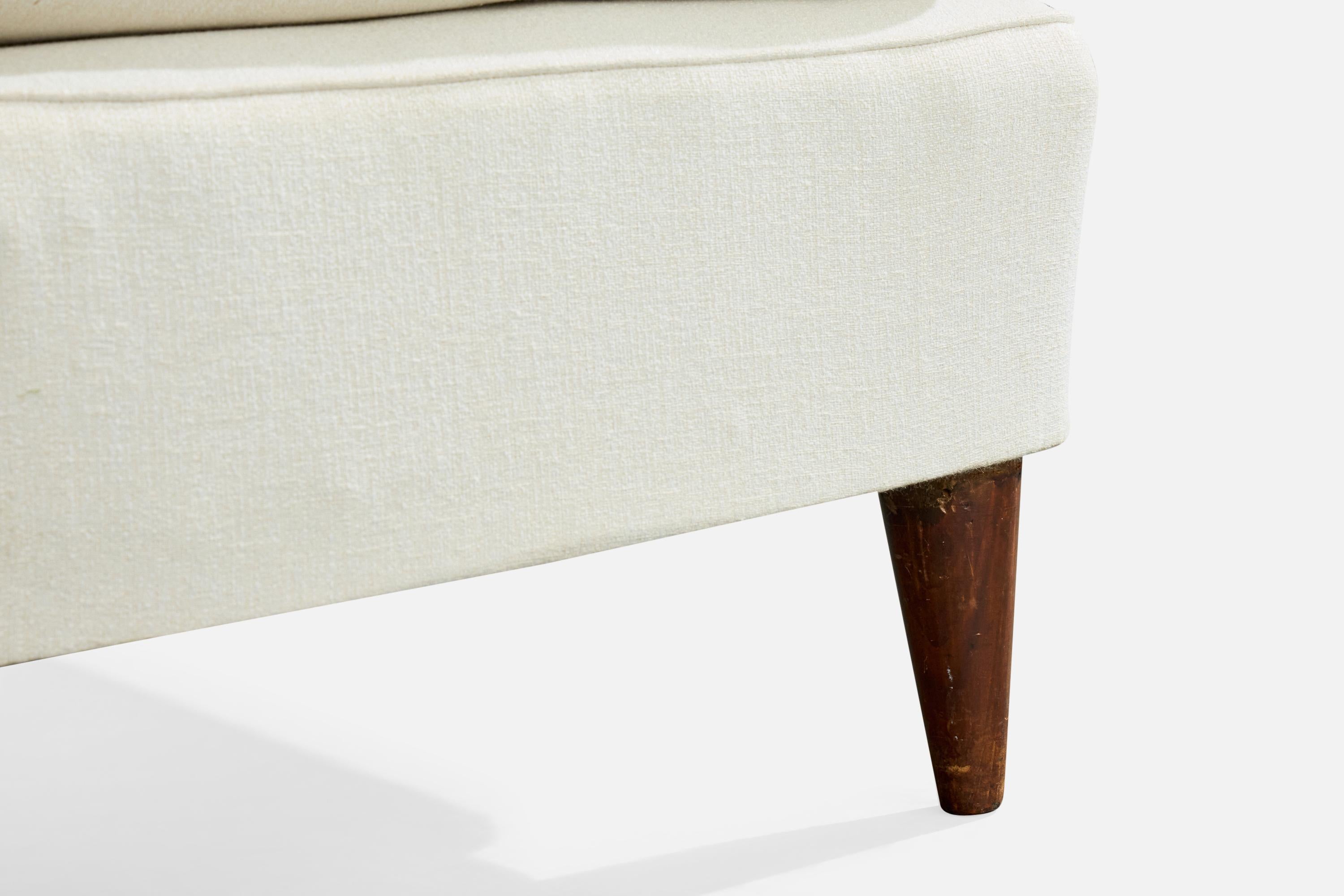 Melchiorre Bega Attribution, Lounge Chairs, Wood, Fabric, Italy, 1940s en venta 5