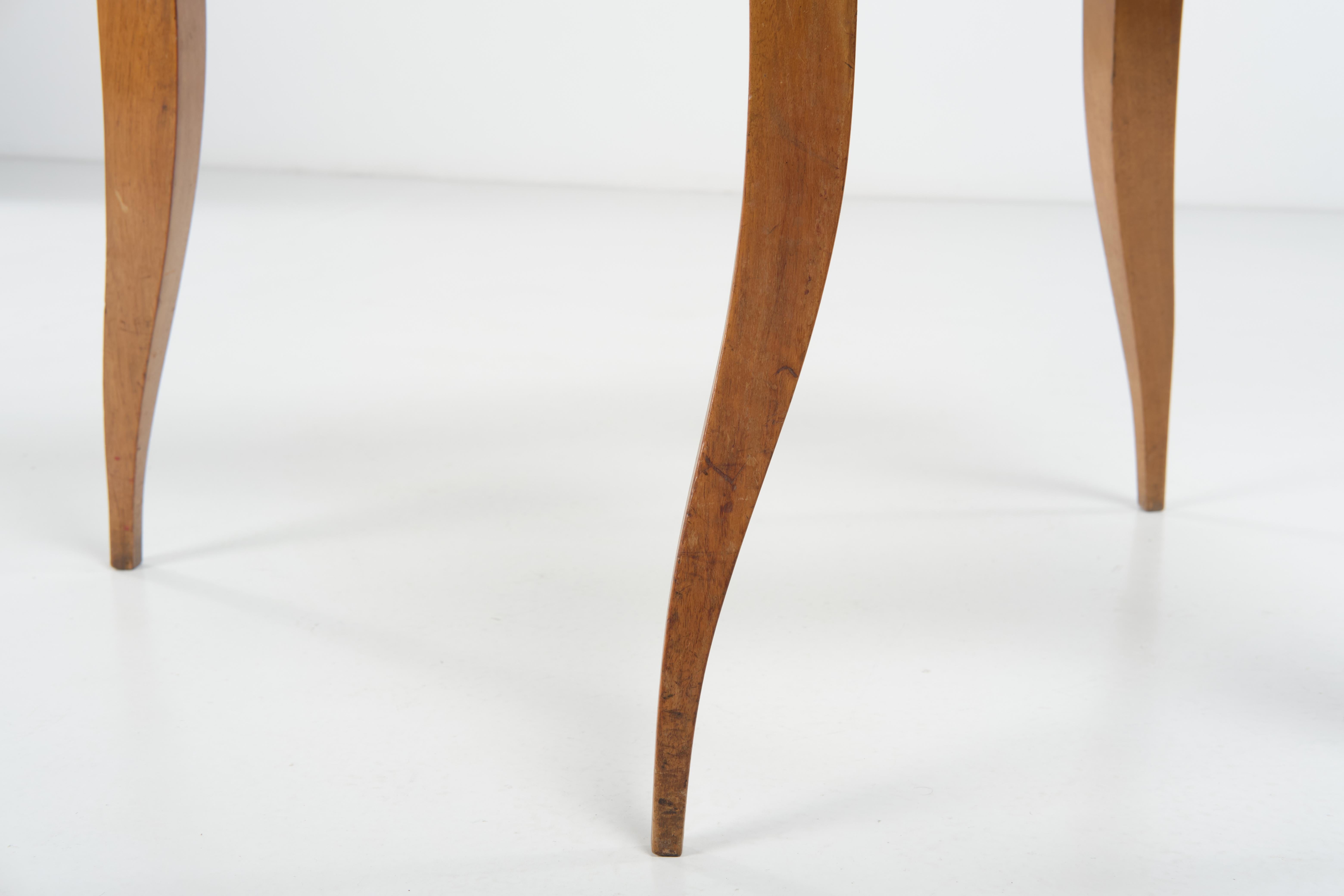 Mesa de centro Melchiorre Bega de cristal y madera de 1940 Ca. en Bueno Estado en Milan, IT