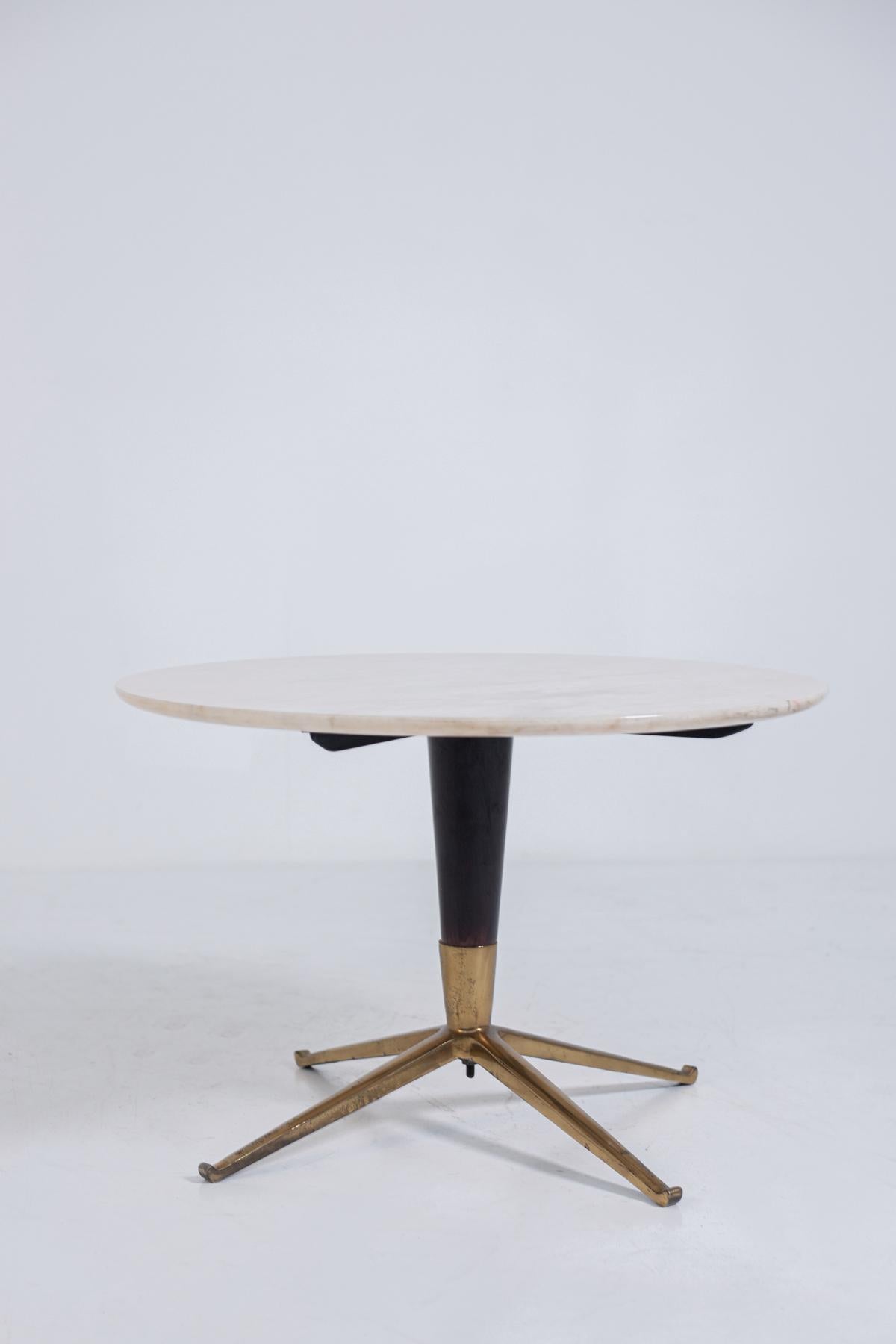 Mid-Century Modern Melchiorre Bega Coffee Table in Marble, Iron Brass, 1950s