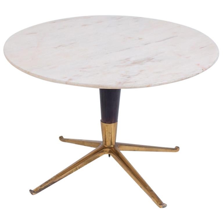Melchiorre Bega Coffee Table in Marble, Iron Brass, 1950s
