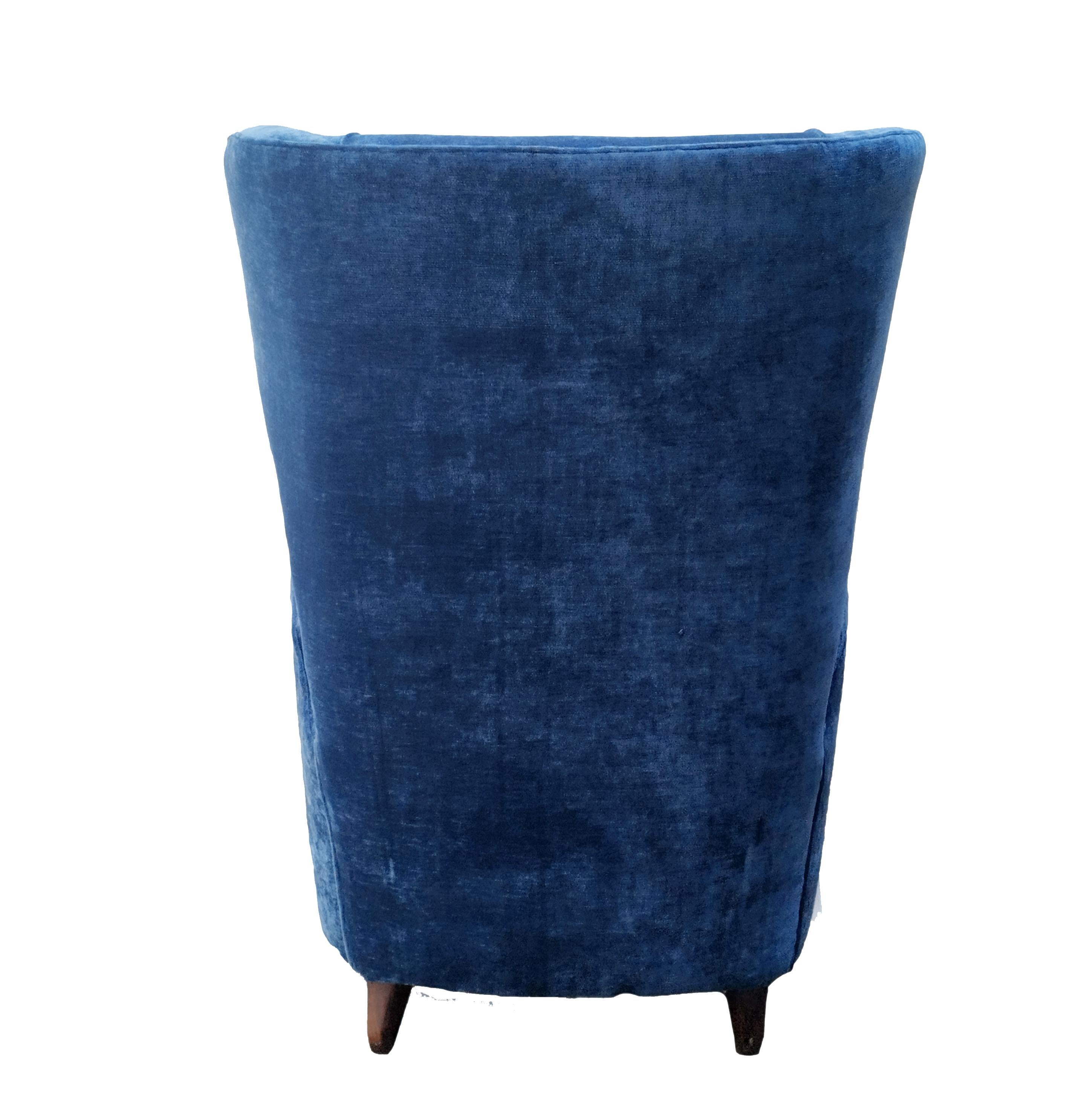 Italian Melchiorre Bega High Backs Armchair, Italy 1950s For Sale
