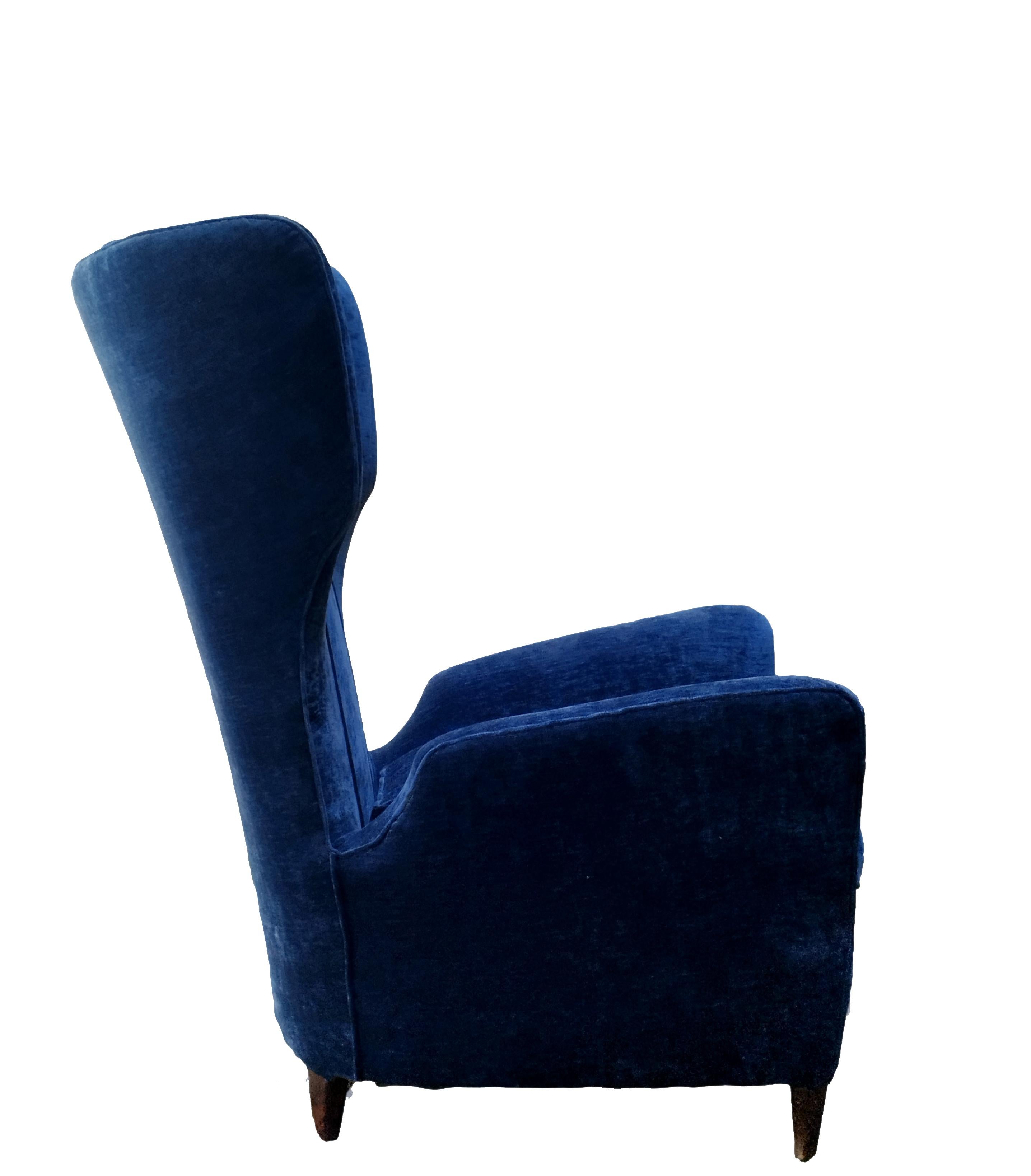 Melchiorre Bega High Backs Armchair, Italy 1950s In Good Condition For Sale In Naples, IT