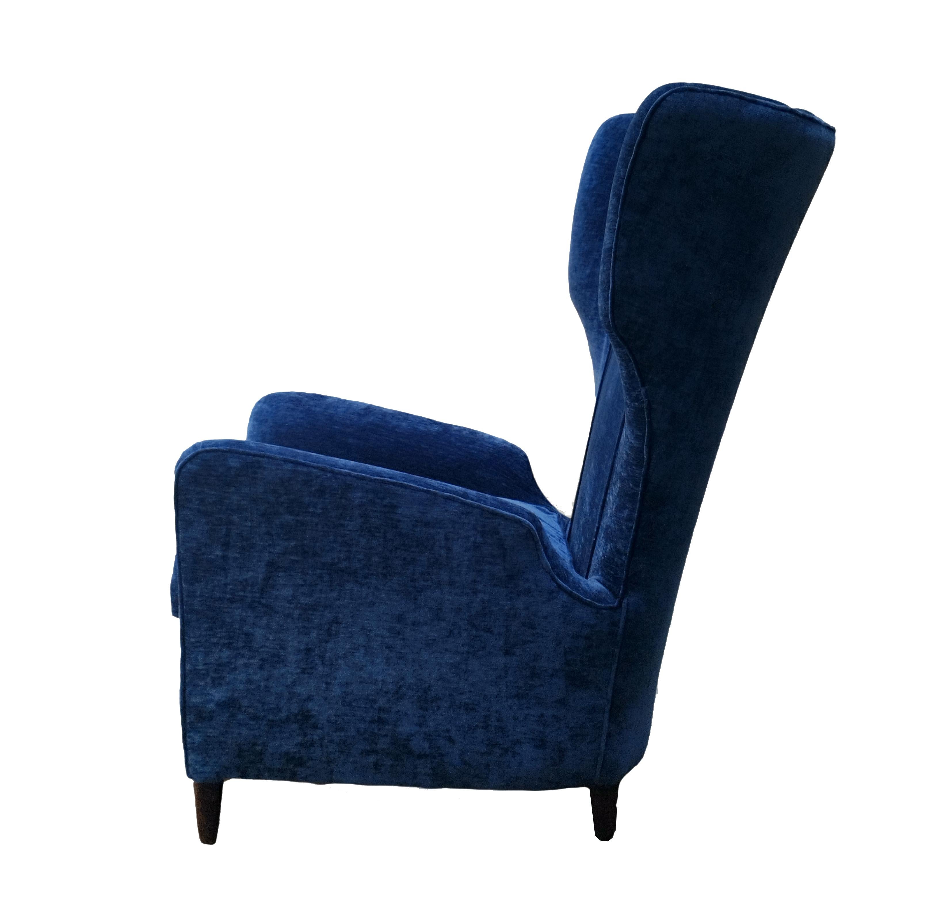 Mid-20th Century Melchiorre Bega High Backs Armchair, Italy 1950s For Sale