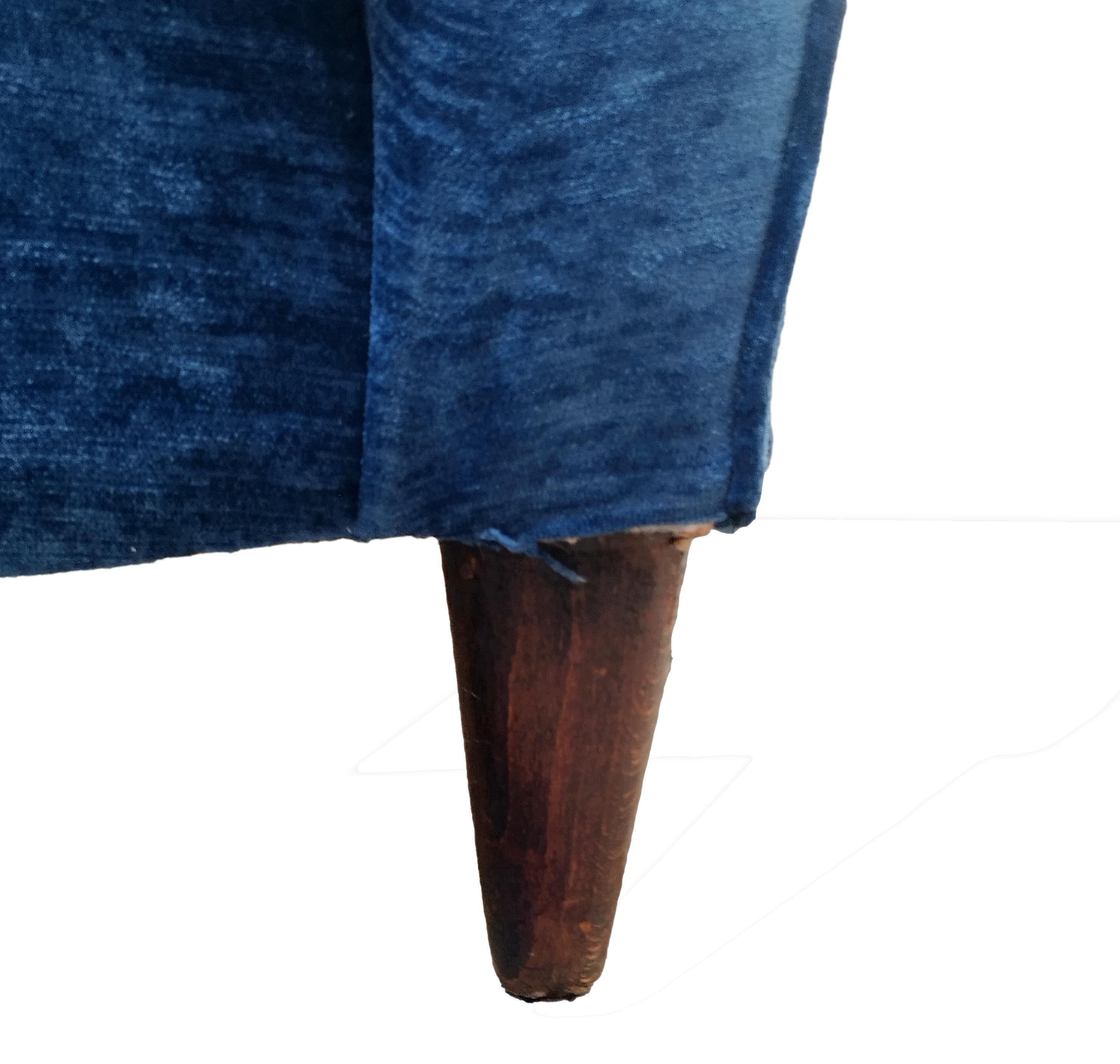 Velvet Melchiorre Bega High Backs Armchair, Italy 1950s For Sale