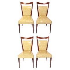 Melchiorre Bega Italian Dining Chairs Set of Four Mid Century Modern Refinished