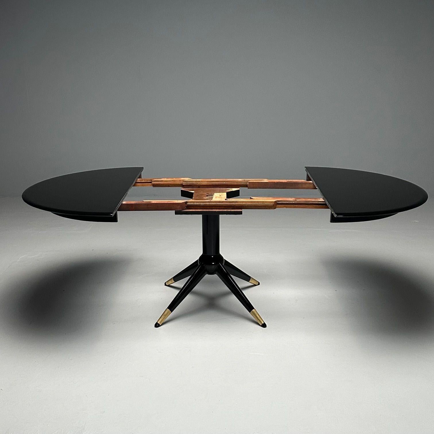 Melchiorre Bega, Italian Mid-Century Modern, Dining Table, Table, Black Lacquer For Sale 3