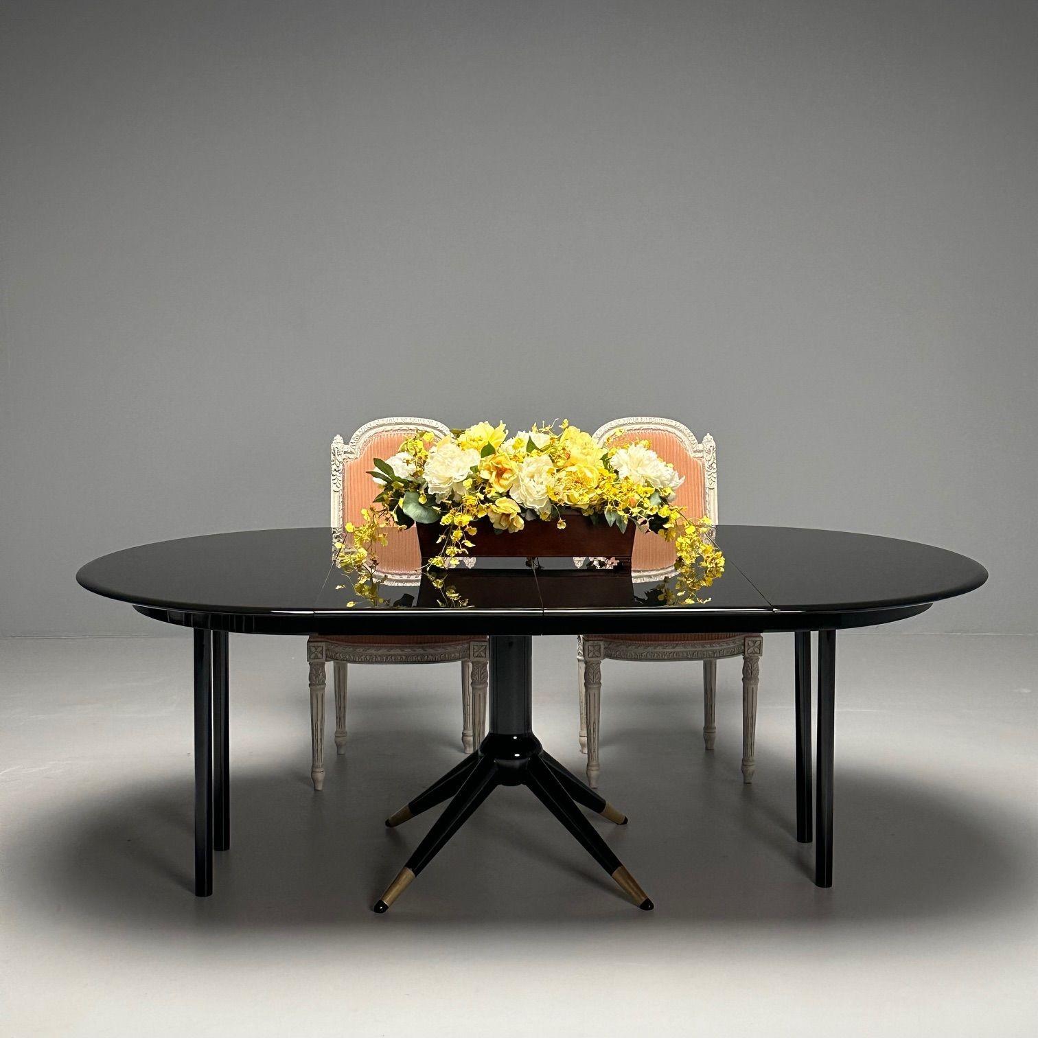 Melchiorre Bega, Italian Mid-Century Modern, Dining Table, Table, Black Lacquer For Sale 4
