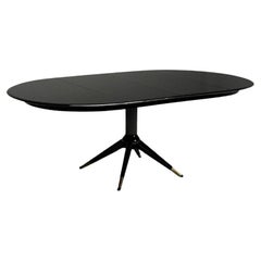 Table de salle à manger italienne mi-siècle moderne Melchiorre Bega, laque noire