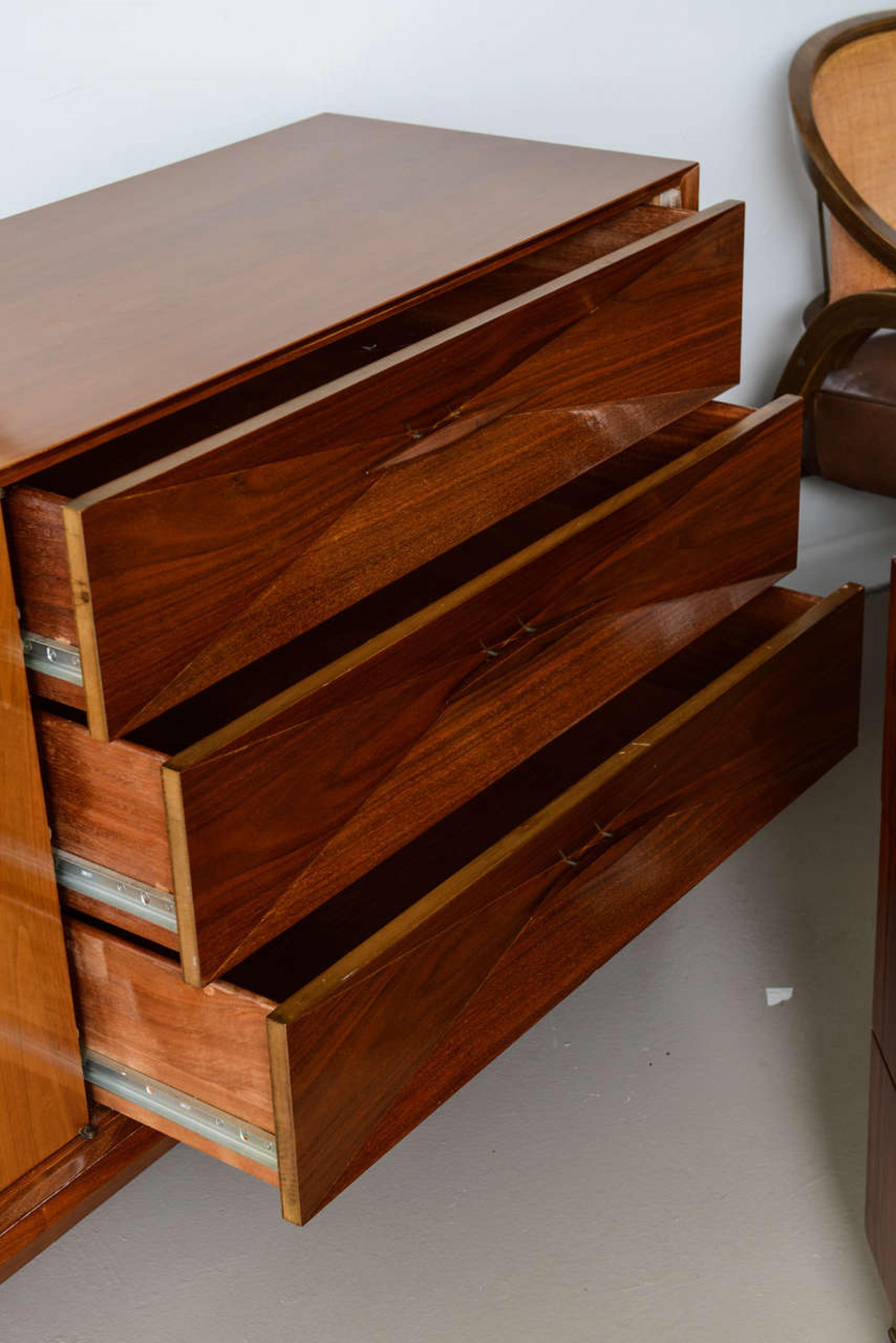 Wood Melchiorre Bega Italian Mid-Century Modern Walnut Cabinet For Sale