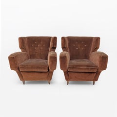 Fauteuils en velours Melchiorre Bega, Italie, milieu du siècle, 1950, paire