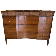 Melchiorre Bega Italian Midcentury Walnut Commode with 6 Drawers