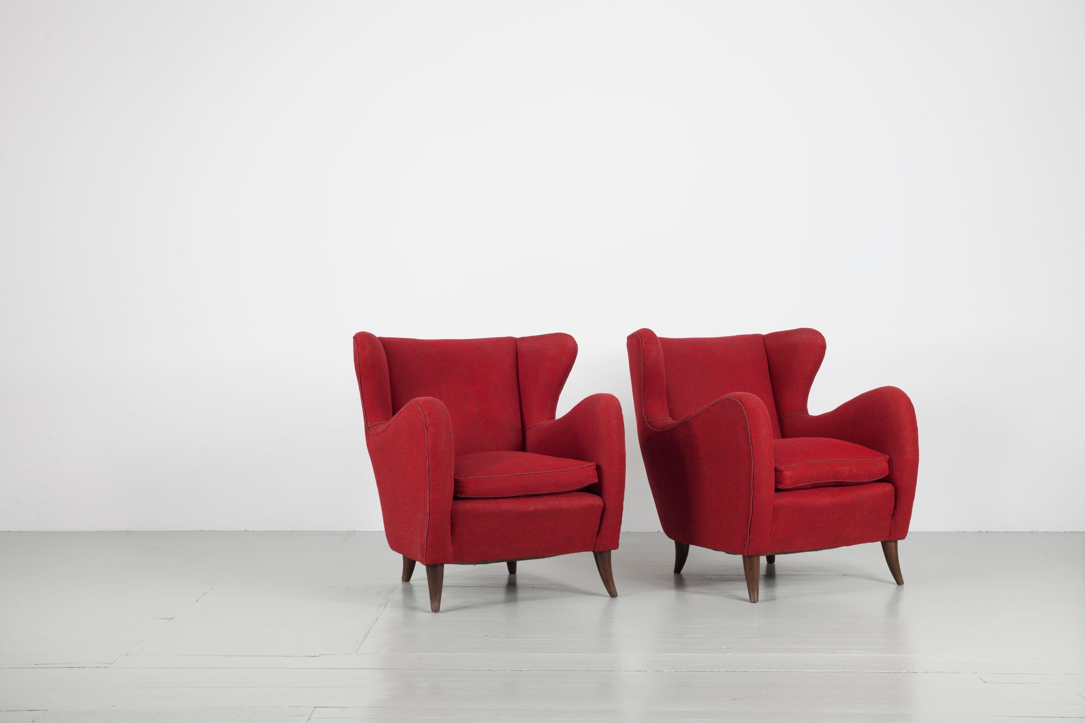 Melchiorre Bega Italian Pair of Armchairs, 1950s For Sale 5