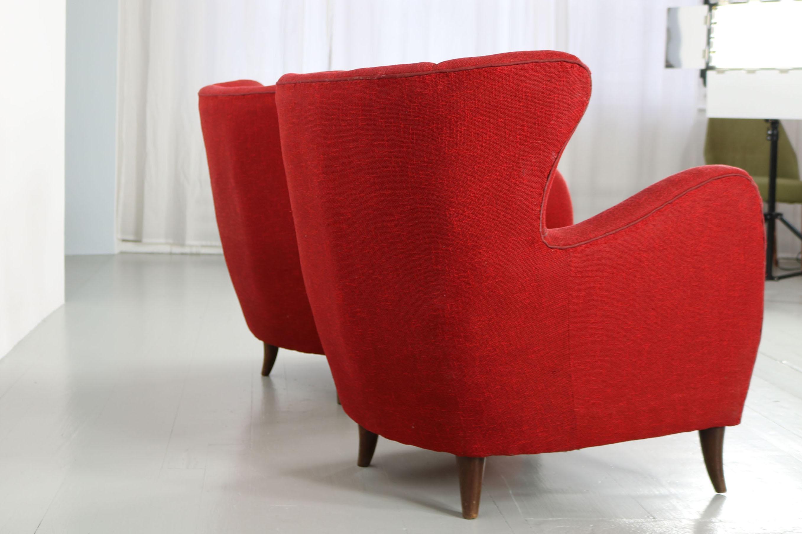 Melchiorre Bega Italian Pair of Armchairs, 1950s For Sale 7