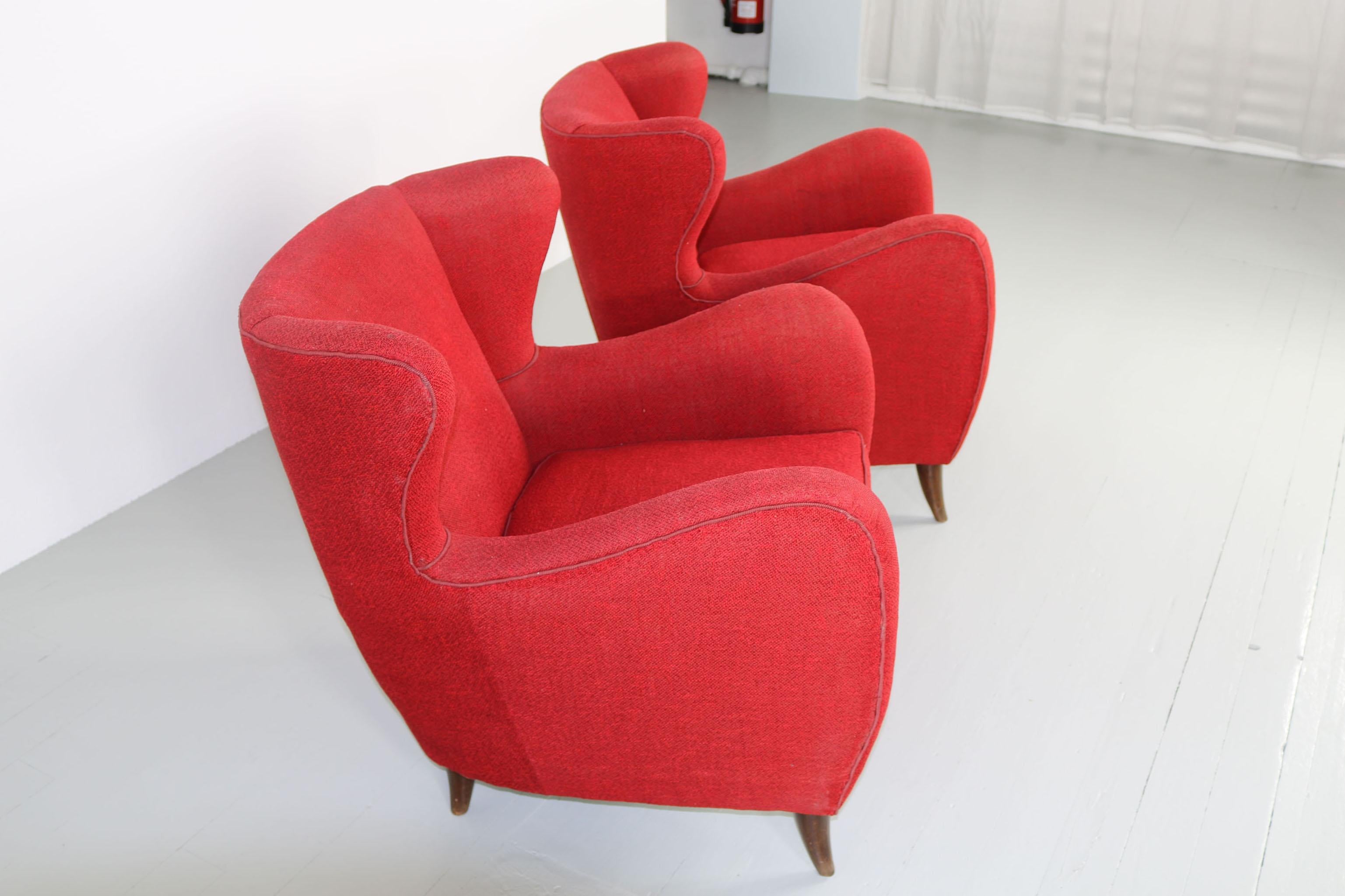 Melchiorre Bega Italian Pair of Armchairs, 1950s For Sale 8
