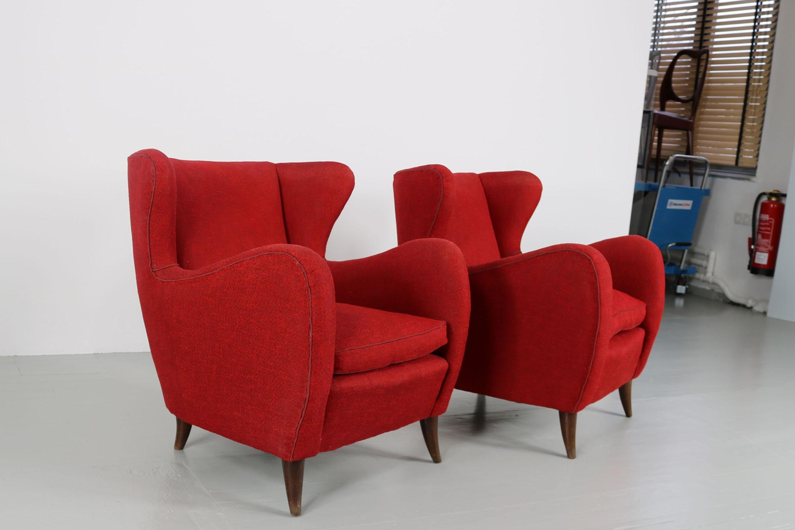 Melchiorre Bega Italian Pair of Armchairs, 1950s For Sale 10