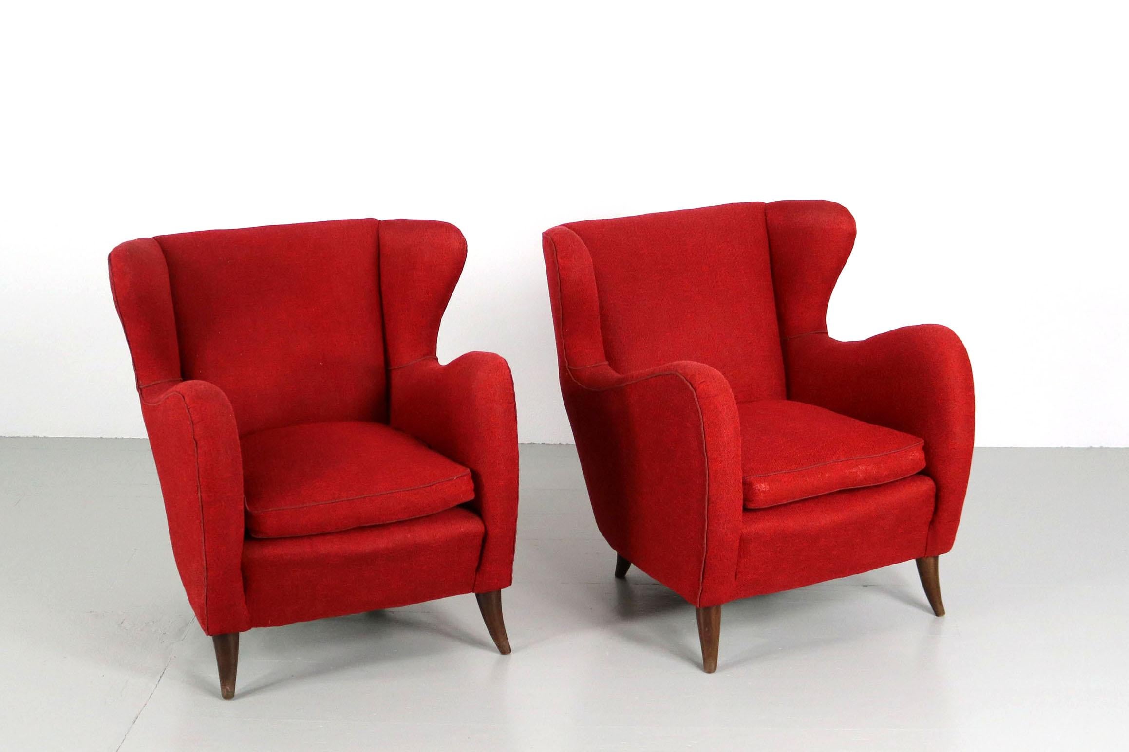 Melchiorre Bega Italian Pair of Armchairs, 1950s For Sale 14