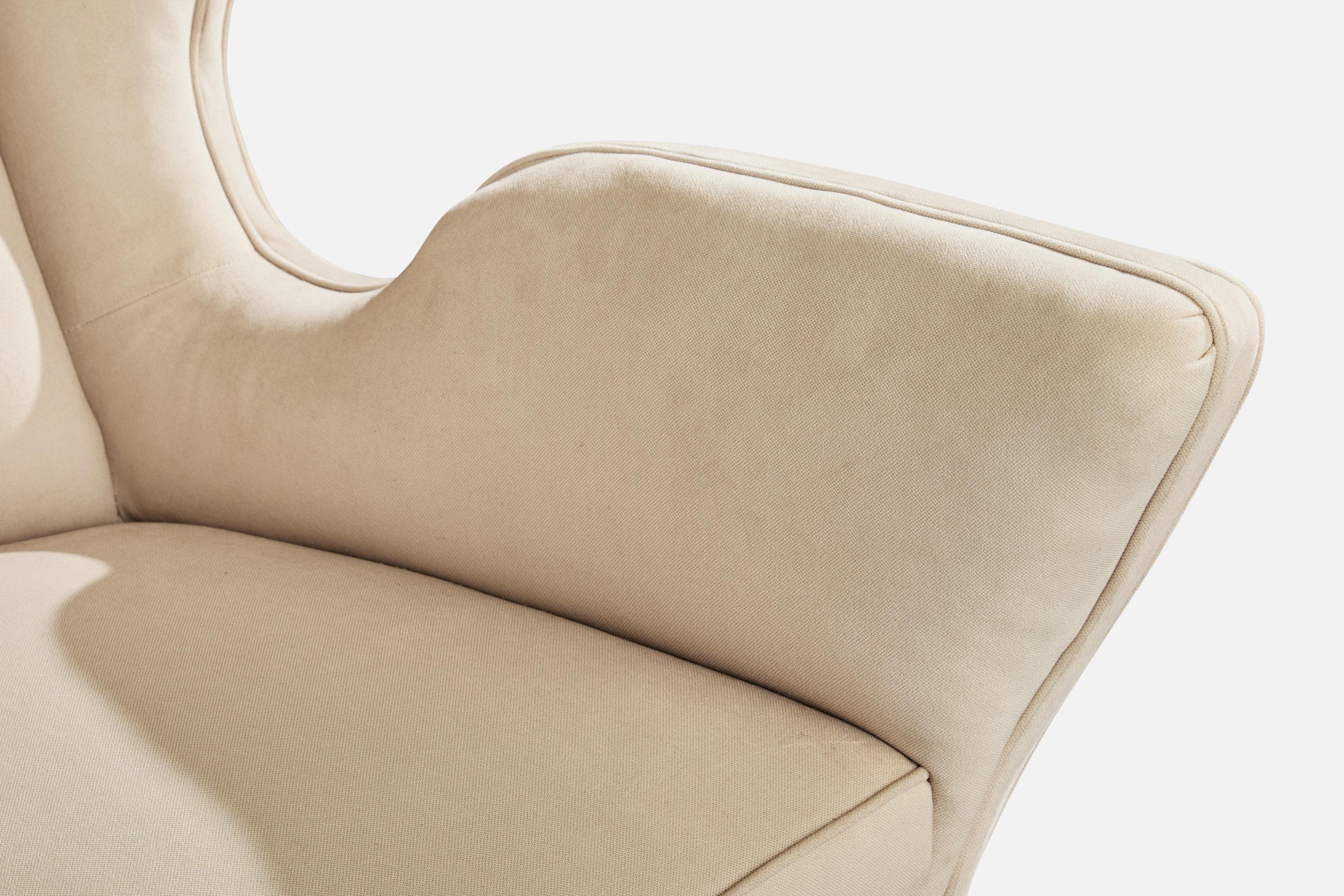 Melchiorre Bega, Loungestühle, Stoff, Nussbaum, Italien, 1950er Jahre im Angebot 4