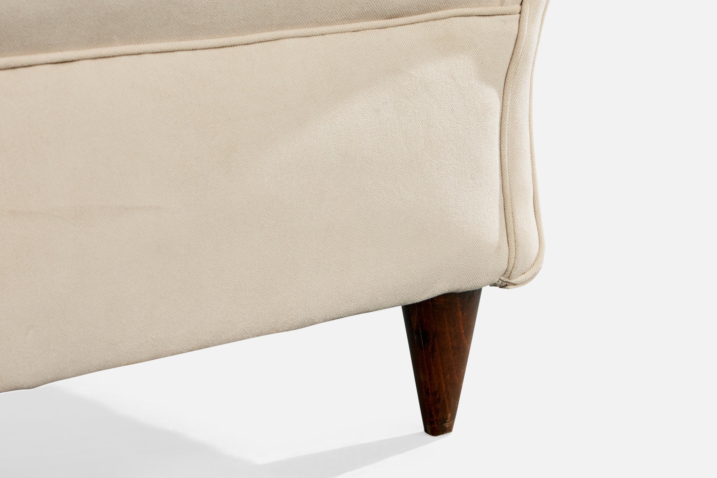 Melchiorre Bega, Loungestühle, Stoff, Nussbaum, Italien, 1950er Jahre im Angebot 7