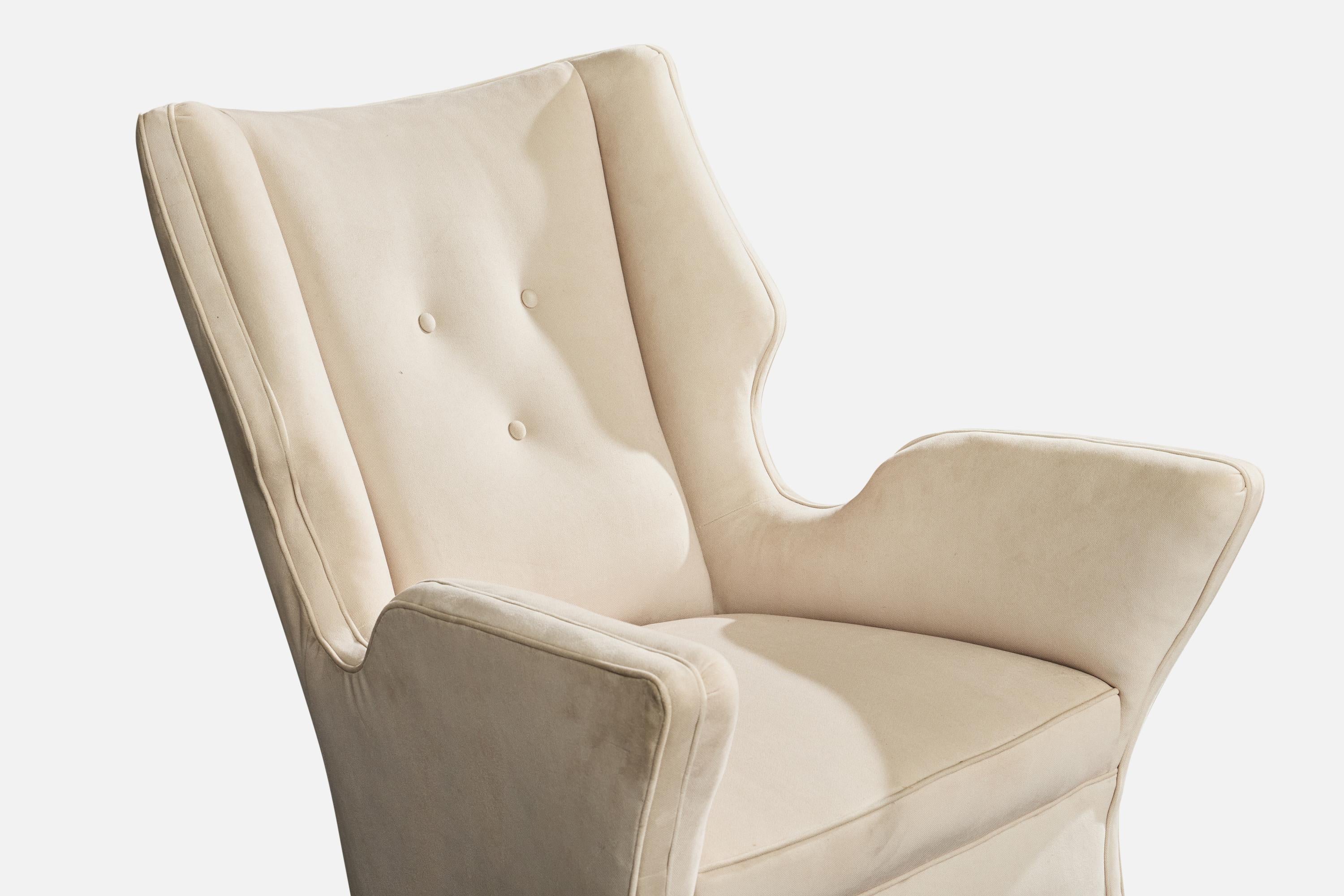 Melchiorre Bega, Loungestühle, Stoff, Nussbaum, Italien, 1950er Jahre im Angebot 2