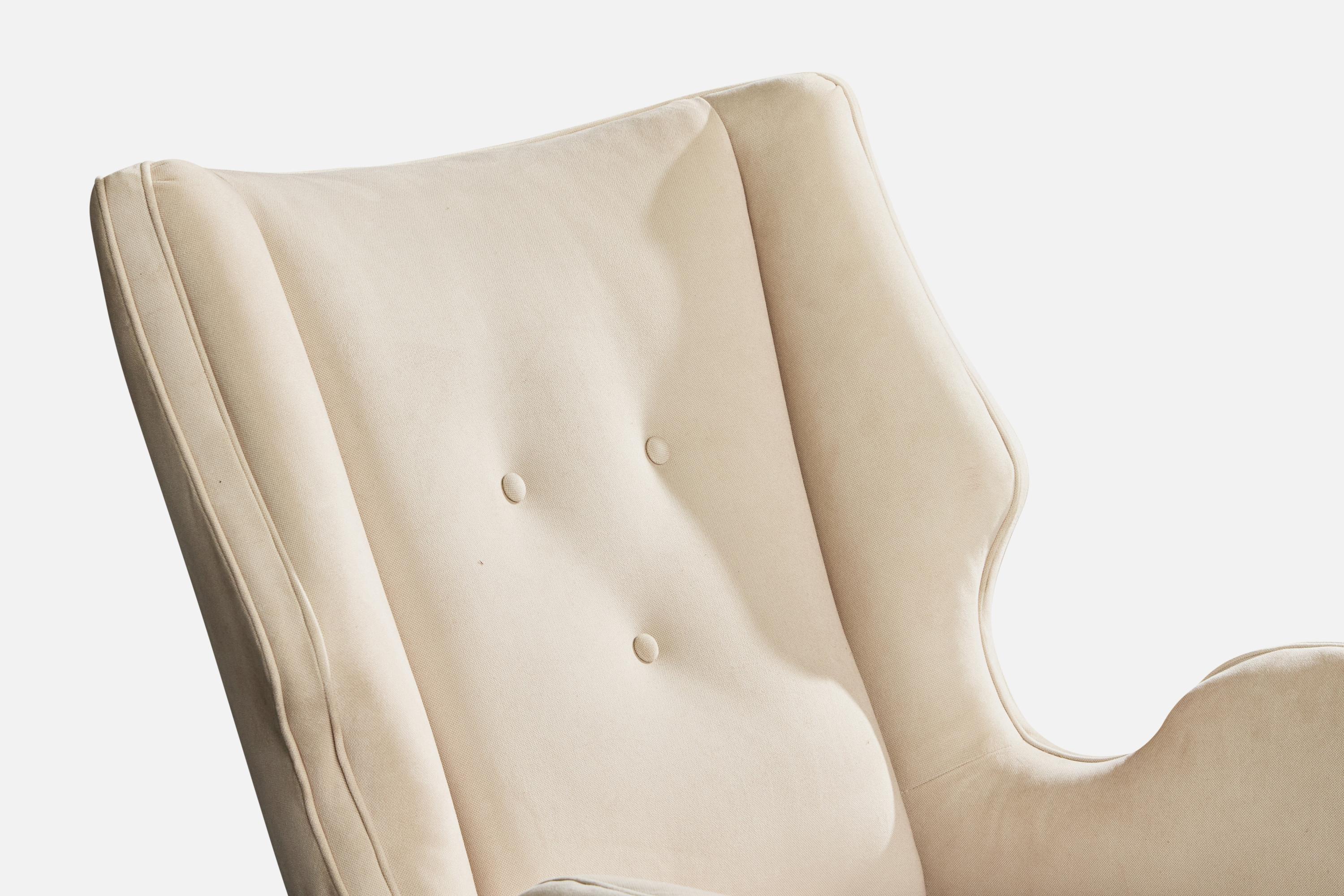 Melchiorre Bega, Loungestühle, Stoff, Nussbaum, Italien, 1950er Jahre im Angebot 3