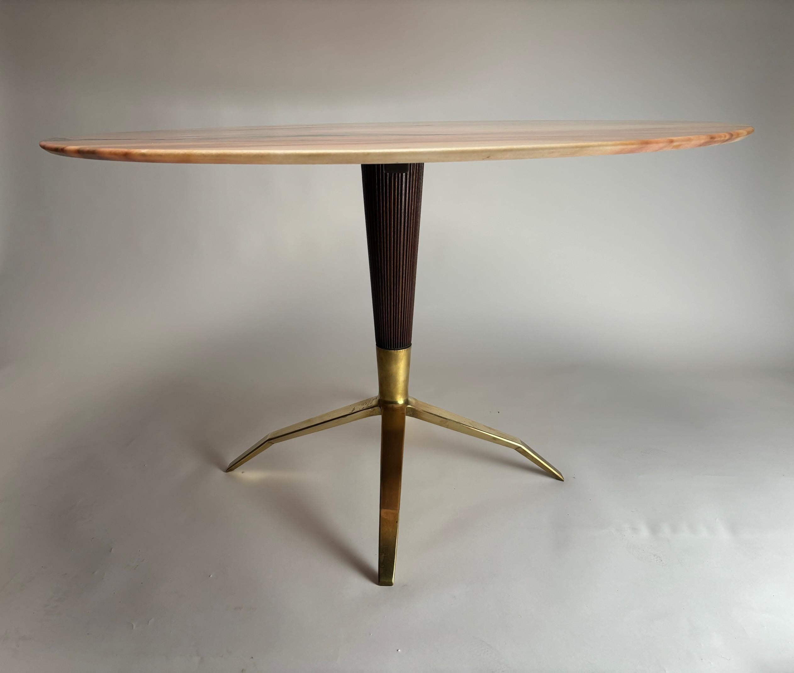 Mid-Century Modern Melchiorre Bega, Mid-Century Round Table with Marble Top en vente