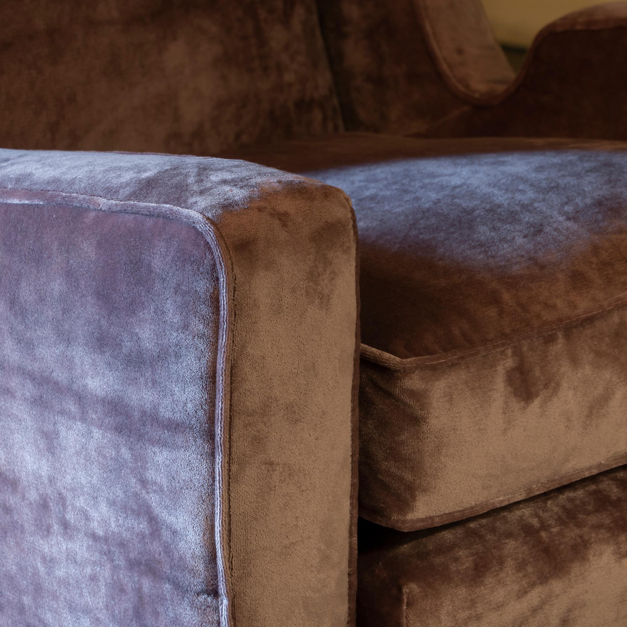 Melchiorre Bega Pair of Armchairs in Mauve Velvet, Italy 1950 In Good Condition In Firenze, IT