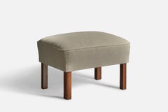 Tabouret Melchiorre Bega, bois, tissu, Italie, années 1930