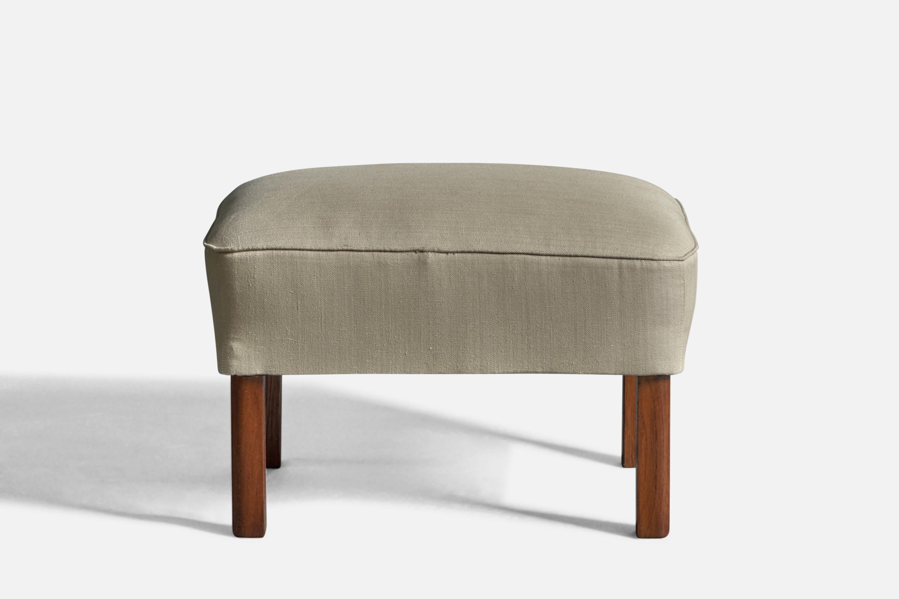 Modern Melchiorre Bega, Stool, Wood, Fabric, Italy, 1930s For Sale