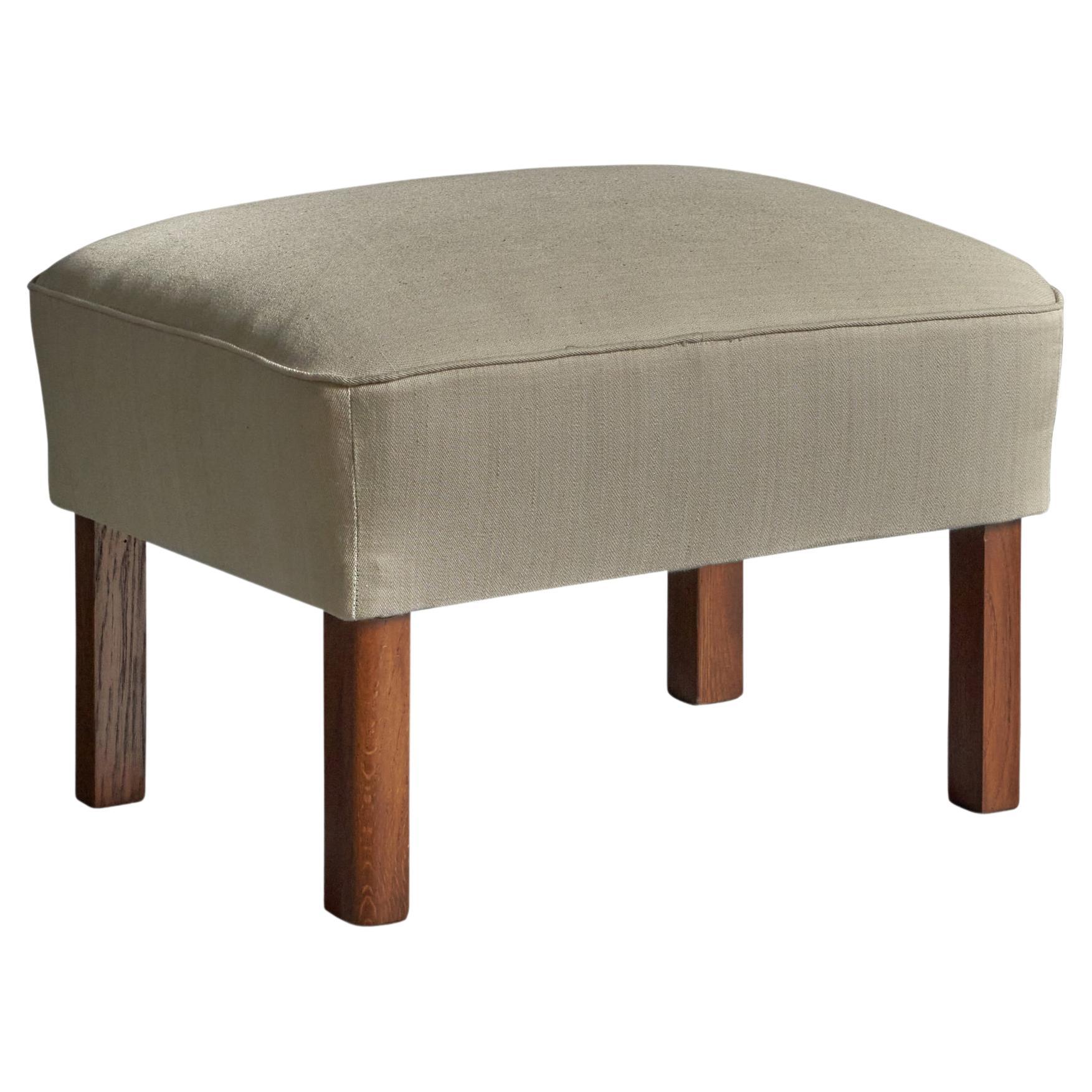 Melchiorre Bega, Stool, Wood, Fabric, Italy, 1930s For Sale